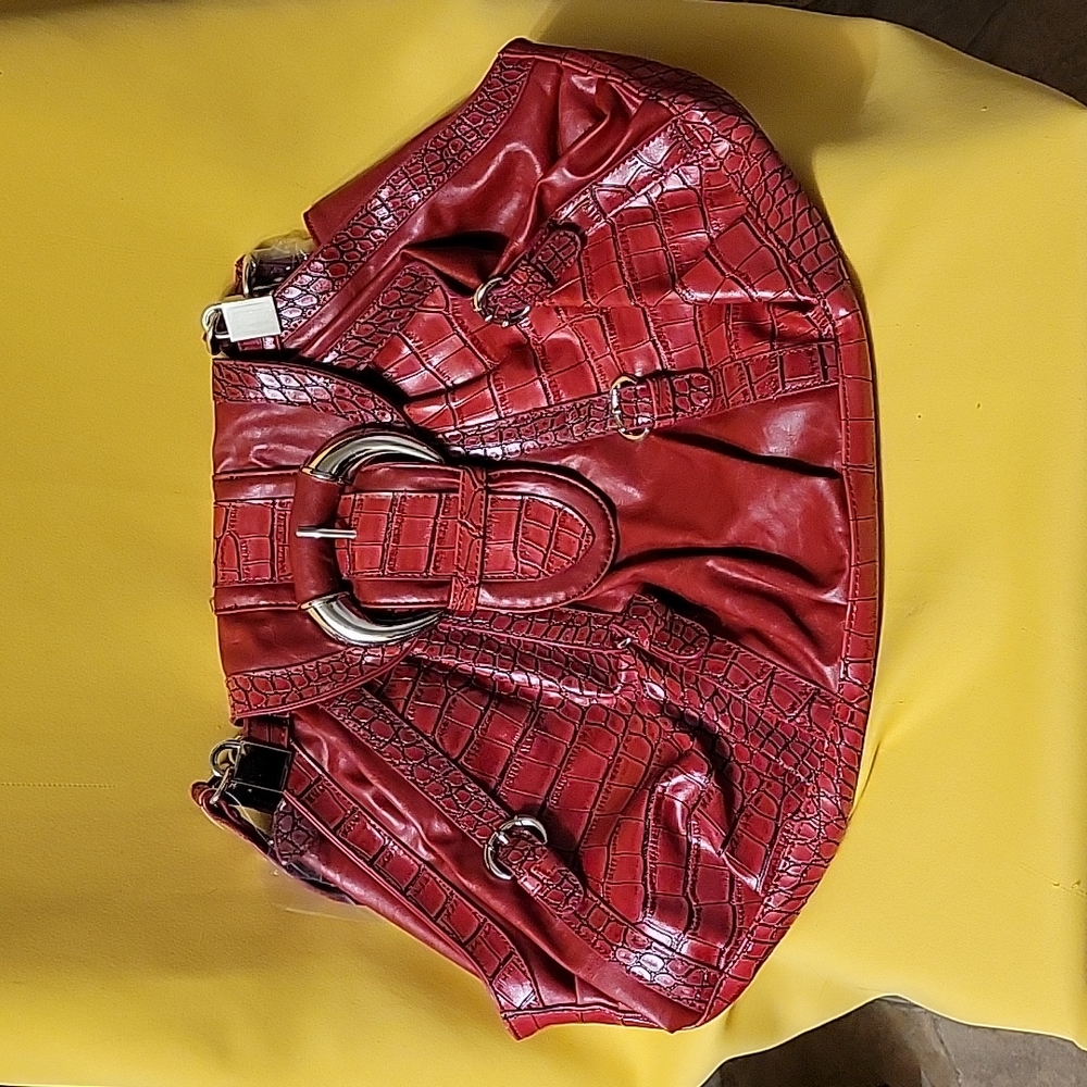 Red Faux Leather Purse